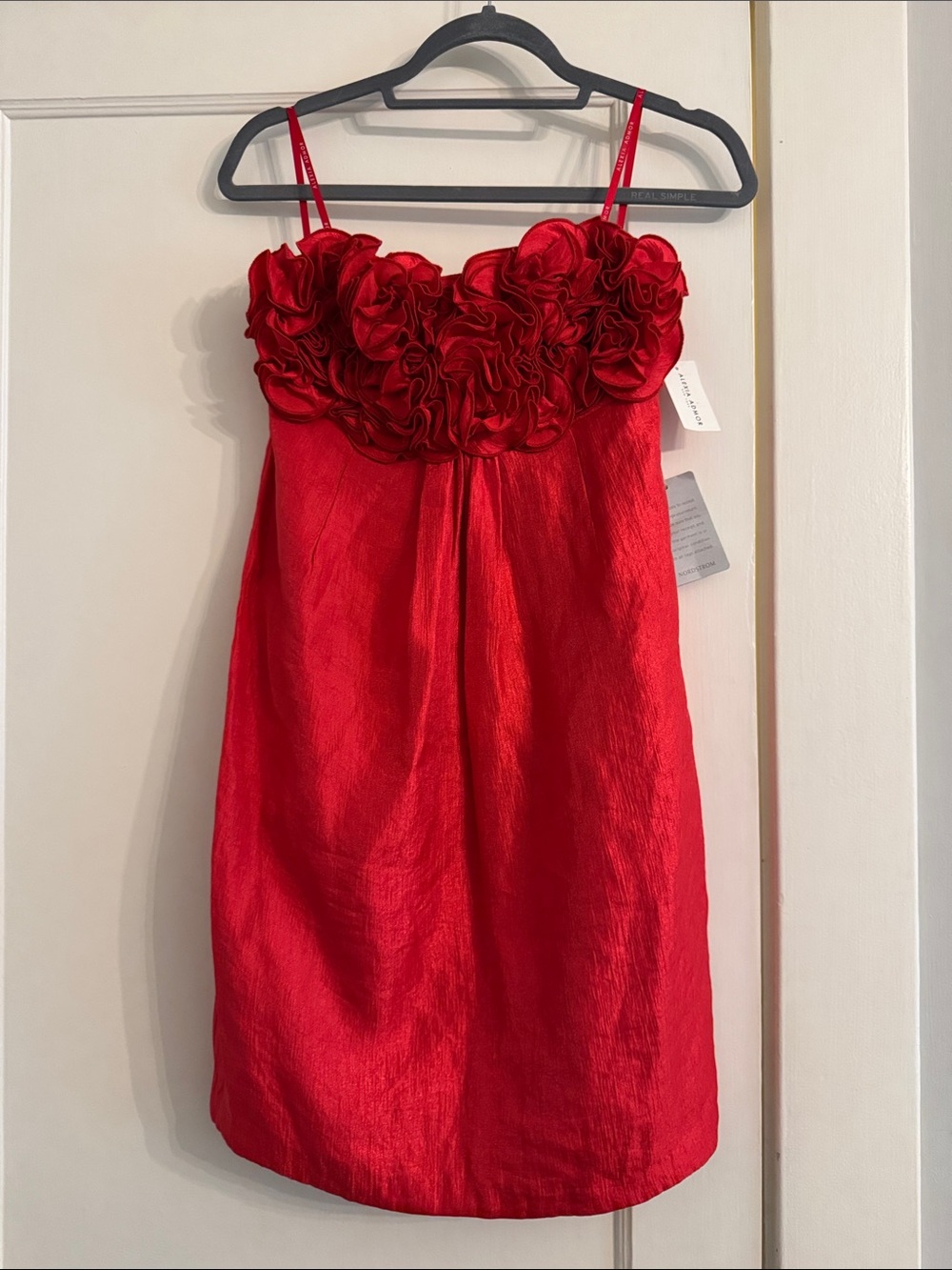 Alexia Admor Nordstrom Red Rosette Bodice Strapless Dress Woman/Girls Size S
